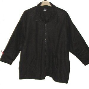 Vtg Honors Womens Fleece Coat / Jacket, Black, Plus Size 26/28 ( 2X ) NWOT